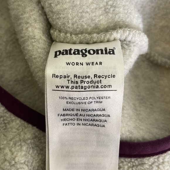 Patagonia Synchilla Snap-T Pullover Fleece Sweater Oatmeal Heather Purple XS - Picture 7 of 8